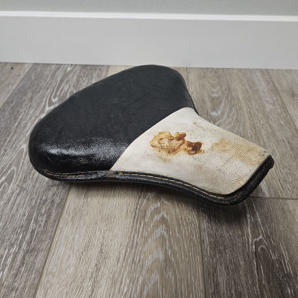 Troxel Vintage Bicycle Dual Spring Seat Colorblock Black White USA Made